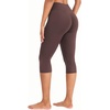 image:imageYEOREO Ease Womens Workout Capri Leggings 17 No Front Seam High Waisted Hidden Scrunch Gym Yoga PantsChocolate