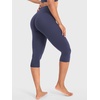 image:imageYEOREO Ease Womens Workout Capri Leggings 17 No Front Seam High Waisted Hidden Scrunch Gym Yoga PantsNavy Blue