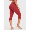 image:imageYEOREO Ease Womens Workout Capri Leggings 17 No Front Seam High Waisted Hidden Scrunch Gym Yoga PantsRed