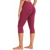 image:imageYEOREO Ease Womens Workout Capri Leggings 17 No Front Seam High Waisted Hidden Scrunch Gym Yoga PantsRuby Red