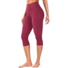 image:imageYEOREO Ease Womens Workout Capri Leggings 17 No Front Seam High Waisted Hidden Scrunch Gym Yoga PantsRuby Red