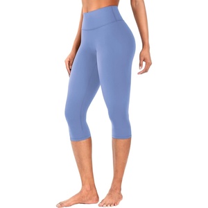 image:imageYEOREO Ease Womens Workout Capri Leggings 17 No Front Seam High Waisted Hidden Scrunch Gym Yoga PantsOcean Blue