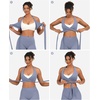 image:imageYEOREO CoreFlex Halter Sports Bras for Women Backless Padded Workout V Neck Bra Ajustable Straps Ballet Wrap Tie Gym Yoga TopGranite Blue