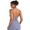 image:imageYEOREO CoreFlex Halter Sports Bras for Women Backless Padded Workout V Neck Bra Ajustable Straps Ballet Wrap Tie Gym Yoga TopGranite Blue