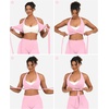 image:imageYEOREO CoreFlex Halter Sports Bras for Women Backless Padded Workout V Neck Bra Ajustable Straps Ballet Wrap Tie Gym Yoga TopLight Pink