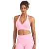 image:imageYEOREO CoreFlex Halter Sports Bras for Women Backless Padded Workout V Neck Bra Ajustable Straps Ballet Wrap Tie Gym Yoga TopLight Pink