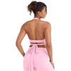 image:imageYEOREO CoreFlex Halter Sports Bras for Women Backless Padded Workout V Neck Bra Ajustable Straps Ballet Wrap Tie Gym Yoga TopLight Pink