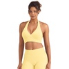 image:imageYEOREO CoreFlex Halter Sports Bras for Women Backless Padded Workout V Neck Bra Ajustable Straps Ballet Wrap Tie Gym Yoga TopMilk Yellow
