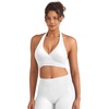 image:imageYEOREO CoreFlex Halter Sports Bras for Women Backless Padded Workout V Neck Bra Ajustable Straps Ballet Wrap Tie Gym Yoga TopWhite