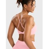 image:imageYEOREO CoreFlex Sports Bras for Women Workout Twist Cross Back Padded Adjustable Spaghetti Straps Gym Yoga TopsBaby Pink