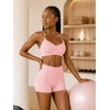 image:imageYEOREO CoreFlex Sports Bras for Women Workout Twist Cross Back Padded Adjustable Spaghetti Straps Gym Yoga TopsBaby Pink