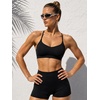 image:imageYEOREO CoreFlex Sports Bras for Women Workout Twist Cross Back Padded Adjustable Spaghetti Straps Gym Yoga TopsBlack