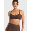 image:imageYEOREO CoreFlex Sports Bras for Women Workout Twist Cross Back Padded Adjustable Spaghetti Straps Gym Yoga TopsCocoa