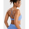 image:imageYEOREO CoreFlex Sports Bras for Women Workout Twist Cross Back Padded Adjustable Spaghetti Straps Gym Yoga TopsIce Blue