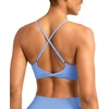 image:imageYEOREO CoreFlex Sports Bras for Women Workout Twist Cross Back Padded Adjustable Spaghetti Straps Gym Yoga TopsIce Blue
