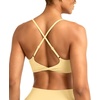image:imageYEOREO CoreFlex Sports Bras for Women Workout Twist Cross Back Padded Adjustable Spaghetti Straps Gym Yoga TopsMilk Yellow
