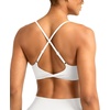 image:imageYEOREO CoreFlex Sports Bras for Women Workout Twist Cross Back Padded Adjustable Spaghetti Straps Gym Yoga TopsWhite