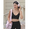 image:imageYEOREO LuxFlow Sports Bras for Women V Neck Adjustable Thin Straps Padded Workout Yoga Top Basic Wireless CamisoleBlack