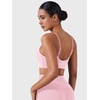 image:imageYEOREO LuxFlow Sports Bras for Women V Neck Adjustable Thin Straps Padded Workout Yoga Top Basic Wireless CamisoleLight Pink