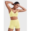 image:imageYEOREO LuxFlow Sports Bras for Women V Neck Adjustable Thin Straps Padded Workout Yoga Top Basic Wireless CamisoleMilk Yellow