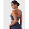 image:imageYEOREO LuxFlow Sports Bras for Women V Neck Adjustable Thin Straps Padded Workout Yoga Top Basic Wireless CamisoleNavy