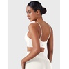 image:imageYEOREO LuxFlow Sports Bras for Women V Neck Adjustable Thin Straps Padded Workout Yoga Top Basic Wireless CamisoleWhite