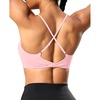 image:imageYEOREO CoreFlex Sports Bras for Women Workout Twist Cross Back Padded Adjustable Spaghetti Straps Gym Yoga TopsBaby Pink