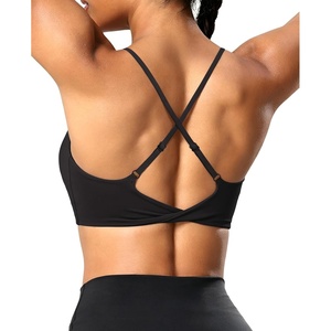 image:imageYEOREO CoreFlex Sports Bras for Women Workout Twist Cross Back Padded Adjustable Spaghetti Straps Gym Yoga TopsBlack