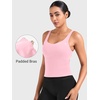 image:imageYEOREO CoreFlex Workout Tank Tops Women Open Back Built in Bra Longline Yoga Crop Top Gym Backless Padded CamisoleBaby Pink