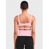 image:imageYEOREO CoreFlex Workout Tank Tops Women Open Back Built in Bra Longline Yoga Crop Top Gym Backless Padded CamisoleBaby Pink