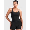 image:imageYEOREO CoreFlex Workout Tank Tops Women Open Back Built in Bra Longline Yoga Crop Top Gym Backless Padded CamisoleBlack