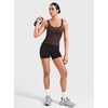 image:imageYEOREO CoreFlex Workout Tank Tops Women Open Back Built in Bra Longline Yoga Crop Top Gym Backless Padded CamisoleCocoa