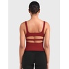 image:imageYEOREO CoreFlex Workout Tank Tops Women Open Back Built in Bra Longline Yoga Crop Top Gym Backless Padded CamisoleMaroon