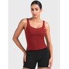 image:imageYEOREO CoreFlex Workout Tank Tops Women Open Back Built in Bra Longline Yoga Crop Top Gym Backless Padded CamisoleMaroon