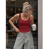 image:imageYEOREO CoreFlex Workout Tank Tops Women Open Back Built in Bra Longline Yoga Crop Top Gym Backless Padded CamisoleMaroon