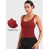 image:imageYEOREO CoreFlex Workout Tank Tops Women Open Back Built in Bra Longline Yoga Crop Top Gym Backless Padded CamisoleMaroon