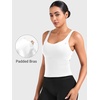 image:imageYEOREO CoreFlex Workout Tank Tops Women Open Back Built in Bra Longline Yoga Crop Top Gym Backless Padded CamisoleWhite
