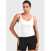 image:imageYEOREO CoreFlex Workout Tank Tops Women Open Back Built in Bra Longline Yoga Crop Top Gym Backless Padded CamisoleWhite