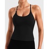 image:imageYEOREO LuxFlow Womens Twist Back Workout Tank Top Strappy Padded Impact Halter Yoga Athletic Bra U Neck Pilates CamisoleBlack