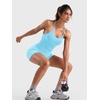 image:imageYEOREO LuxFlow Womens Twist Back Workout Tank Top Strappy Padded Impact Halter Yoga Athletic Bra U Neck Pilates CamisoleLight Blue