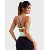 image:imageYEOREO LuxFlow Womens Twist Back Workout Tank Top Strappy Padded Impact Halter Yoga Athletic Bra U Neck Pilates CamisoleMint Green