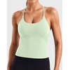 image:imageYEOREO LuxFlow Womens Twist Back Workout Tank Top Strappy Padded Impact Halter Yoga Athletic Bra U Neck Pilates CamisoleMint Green