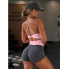 image:imageYEOREO LuxFlow Womens Twist Back Workout Tank Top Strappy Padded Impact Halter Yoga Athletic Bra U Neck Pilates CamisolePink