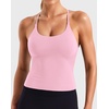 image:imageYEOREO LuxFlow Womens Twist Back Workout Tank Top Strappy Padded Impact Halter Yoga Athletic Bra U Neck Pilates CamisolePink