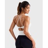image:imageYEOREO LuxFlow Womens Twist Back Workout Tank Top Strappy Padded Impact Halter Yoga Athletic Bra U Neck Pilates CamisoleWhite