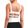 image:imageYEOREO CoreFlex Workout Tank Tops Women Open Back Built in Bra Longline Yoga Crop Top Gym Backless Padded CamisoleWhite
