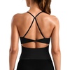 image:imageYEOREO LuxFlow Womens Twist Back Workout Tank Top Strappy Padded Impact Halter Yoga Athletic Bra U Neck Pilates CamisoleBlack
