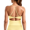 image:imageYEOREO LuxFlow Womens Twist Back Workout Tank Top Strappy Padded Impact Halter Yoga Athletic Bra U Neck Pilates CamisoleCreamy Yellow