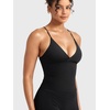 image:imageYEOREO LuxFlow Womens Workout Tank Top with Bra Pads Twist Front Straps Summer Seamless Camisole Shirts Longline Sports BrasBlack