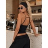 image:imageYEOREO LuxFlow Womens Workout Tank Top with Bra Pads Twist Front Straps Summer Seamless Camisole Shirts Longline Sports BrasBlack